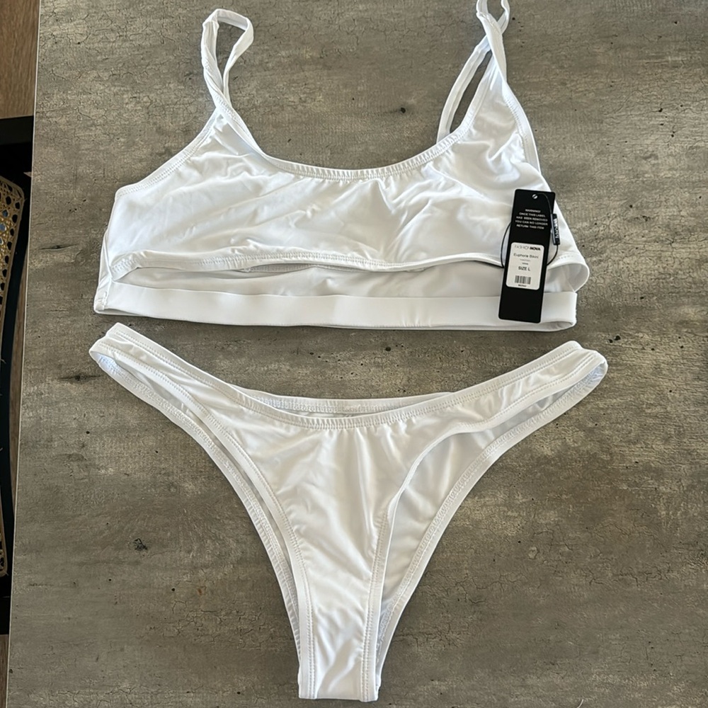 White two piece swimsuit